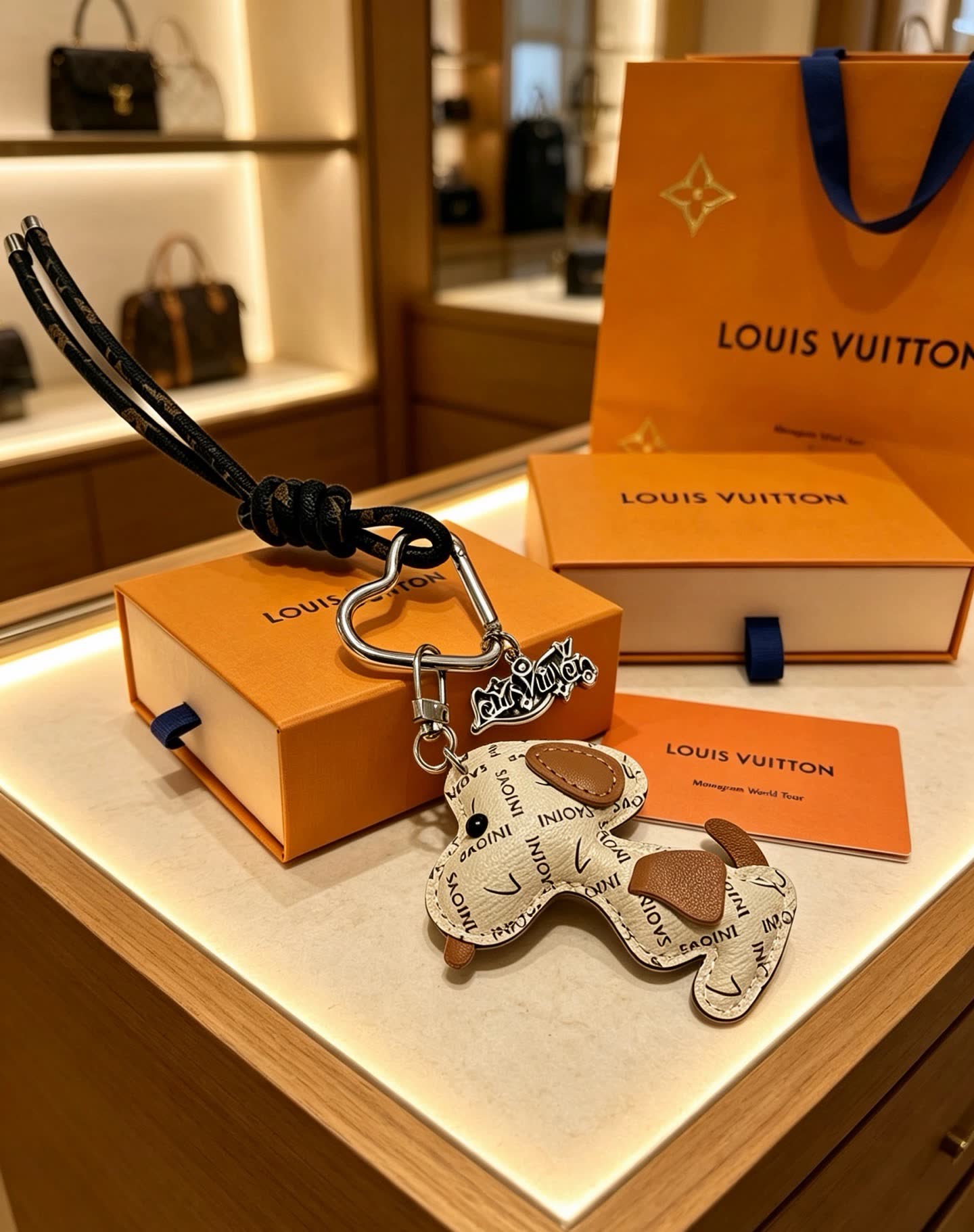 Louis Vuitton Monogram Dog Keychain